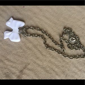 🔴White bow necklace